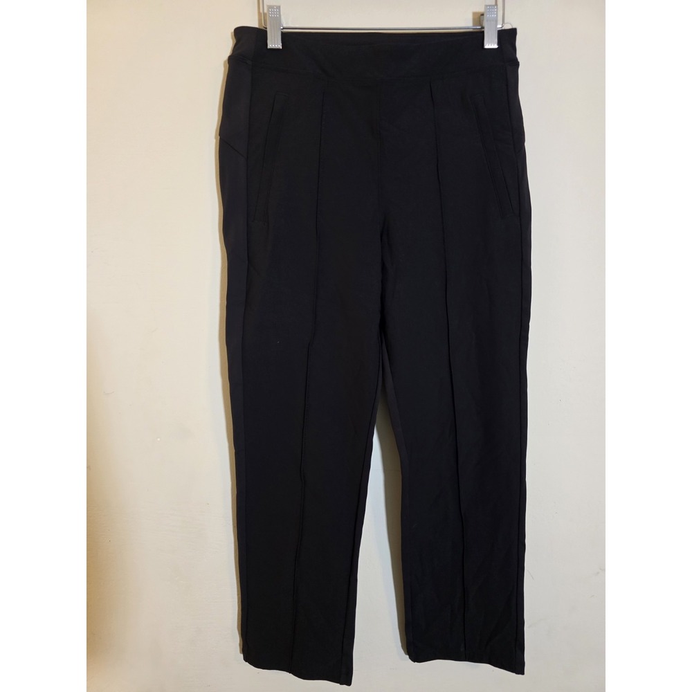 Athleta Headliner Straight Leg Pants Black Pintuck High Rise 467186 Size 4